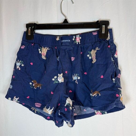 Joyspun Other - Joyspun Sleep Shorts Womens Size XS Navy Blue Dog Print Hearts Elastic
